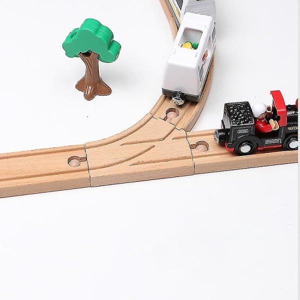 Hhcx-all Kinds Wooden Railway Train Track Accessories Beech Wooden Tracks Set Bridge Building Toys Parts Fit Biro Train Toy New WJ-JM-12-71