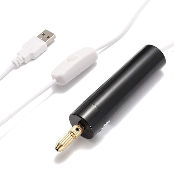 0,7-1,2 mm mini elektrisk set, bärbar USB elektrisk borr för smyckestillverkning elektrisk