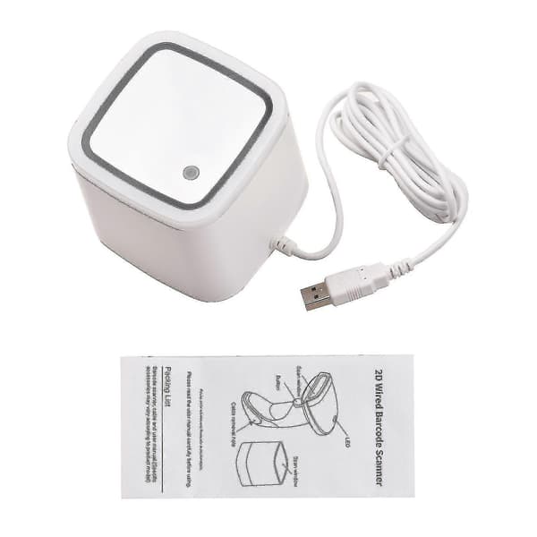 【BQ】QR stregkodescanner platform håndfri USB kablet stregkodelæser CMO billedsensor desktop scanner stort scanningsvindue