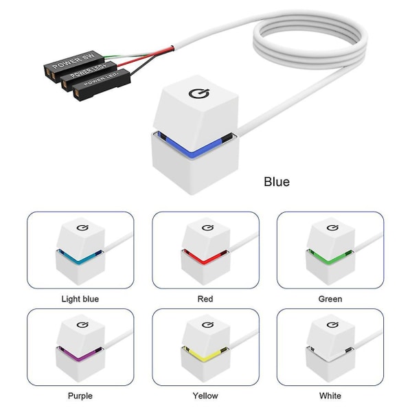 2m Bärbara LED-lampor Dator Desktop Switch PC Extern Power On/Off-knapp Förlängningskabel, Rgb