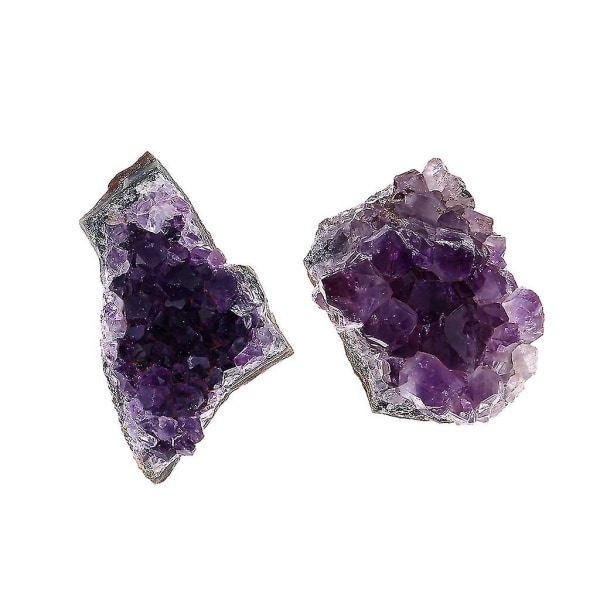 Naturlig rå ametist Kvartskristall Cluster Healing Exemplar Dekor Purple