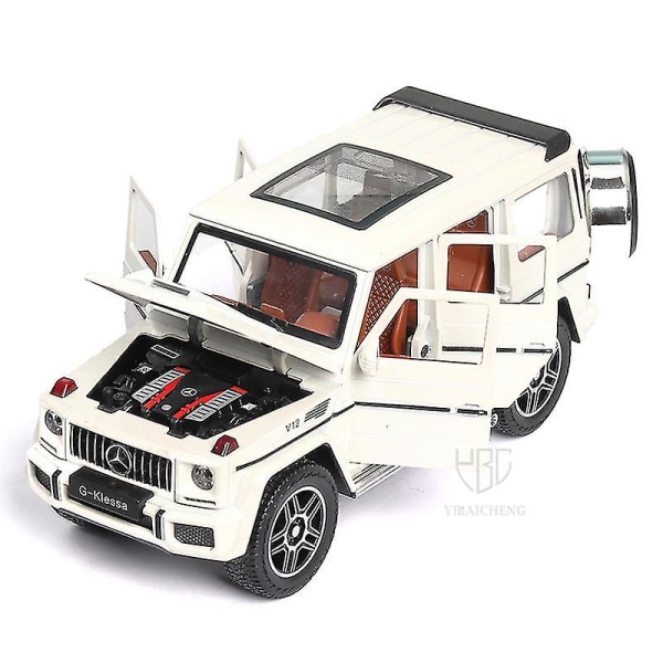 Hhcx-1/24 G63 Alloy Car Models Diecasts Vehicles Toy 6 Door Opened G-class Simulation Off-road Vehicle With Light Sound Pull Back Toy Black No Box