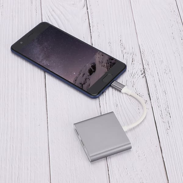 HC 04 Multifunktionel 3 i 1 Hub Type C til HDMI Output HD Konverter Adapter Dockingstation (grå)
