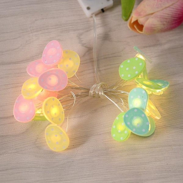 2 meter påskslingor för heminredning 20 led glödande påskhareägg Morot Fairy Light Ornament dekorationer Set4