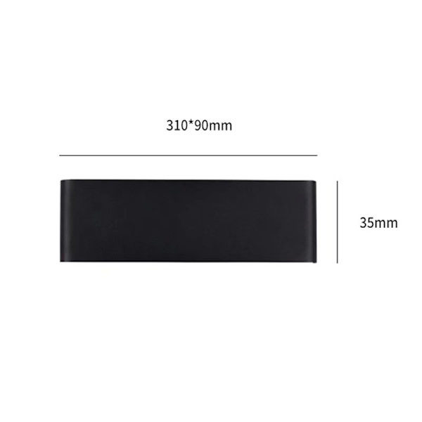 Innendørs vegglampe LED svart 31CM varm vegglampe 20W 3000K Moderne for soverom