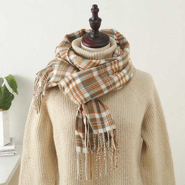 Varm vinter Tartan Plaid Plaid Blødt tørklæde Klassisk Cashmere sjal