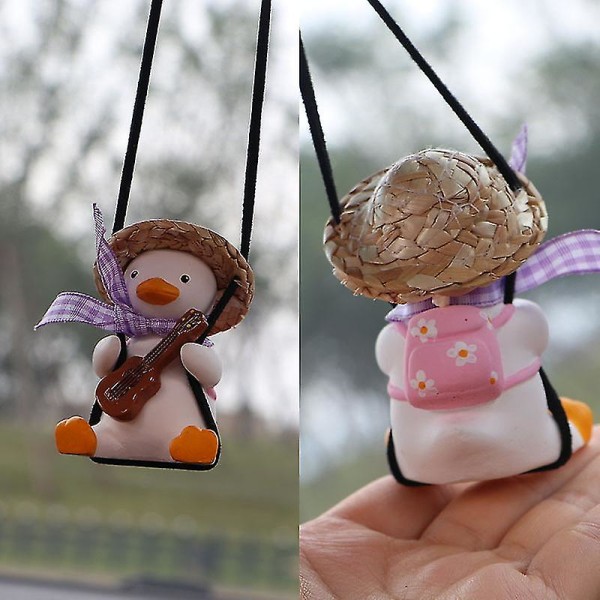 Swing Duck Car Ornament Söt Swing Duck On The Car Backspegelhänge C C