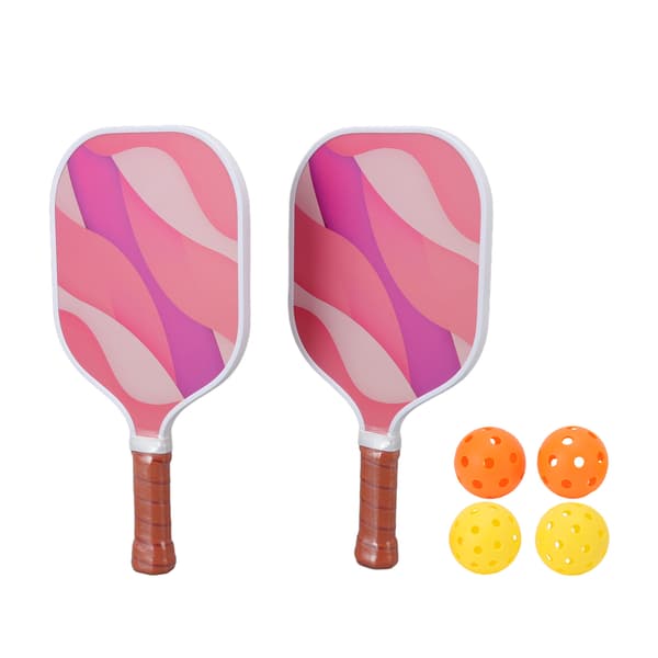 Pickleball Sæt med Glasfiber Paddle og Bolde til Udendørs Konkurrence
