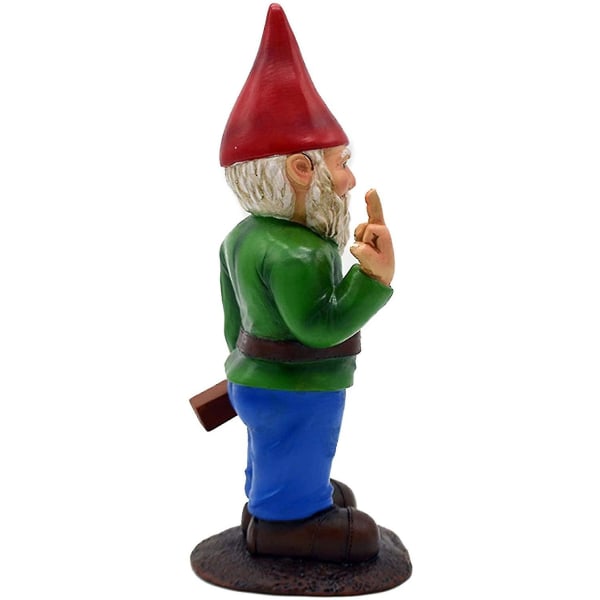 Trädgårdstomte, 3d dvärgar, polyresin Utomhus Mellanfinger Gnome Staty