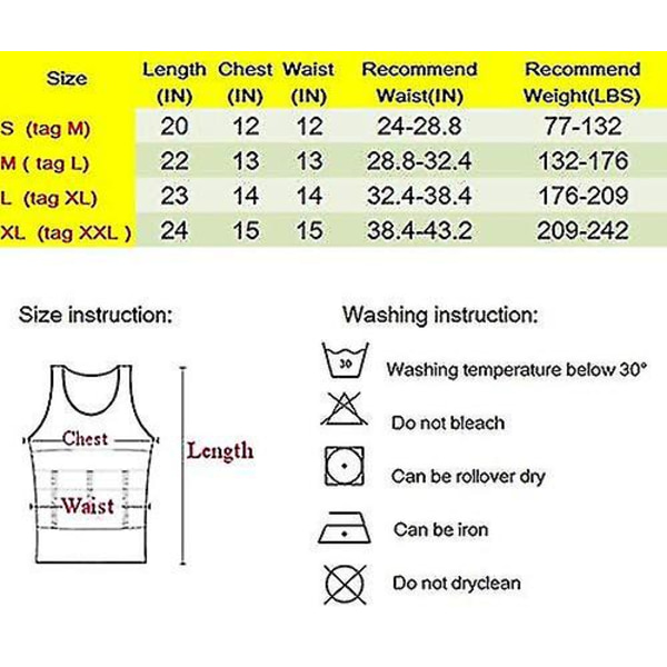 Mænds krop slankere elastisk skulpturvest Mavekompressionsvest Muscle Tank Shapewear Mavekontrol Black XL