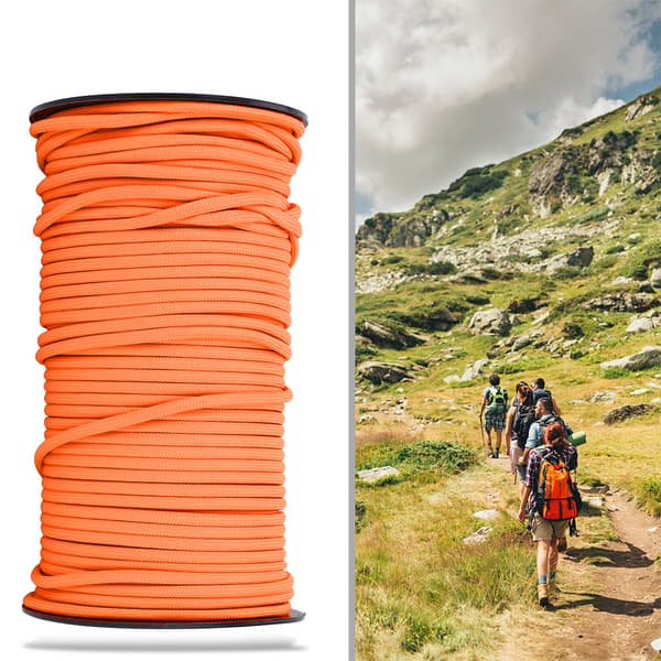 100m 9-trådig 4mm Paracord Rep Snodd Campingrep Orange