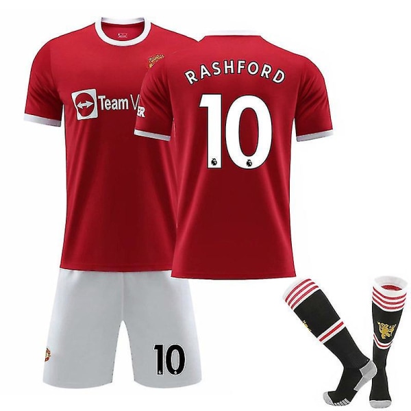 Soccer Kit Soccer Jersey Training T-shirt Rashford kids 28(150-160cm)