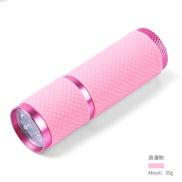 Pink LED Flashlight, Small Bright Flashlights with 9 LED Lights, Portable Lightweight Nail Dryer for Nail Gel