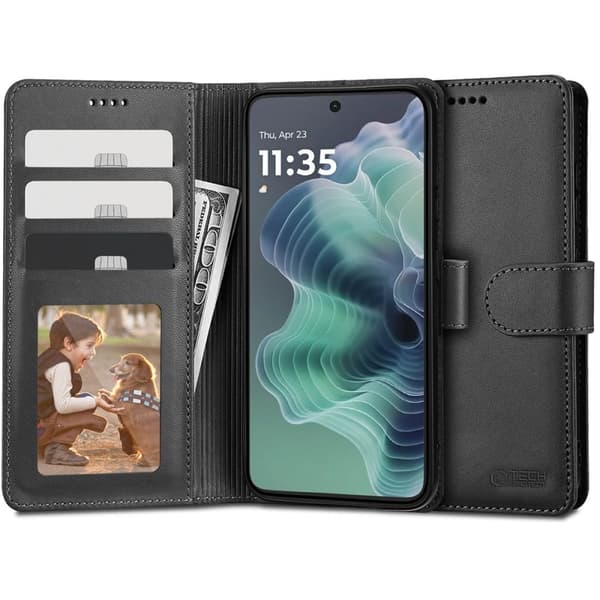 【BQ】Tech-Protect Motorola Moto G35 5G Etui Læder Sort 90