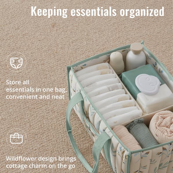 【BQ】Portable Storage Basket with Sturdy Handles Light Blue White Polyester Organizer for Car Trunk Home