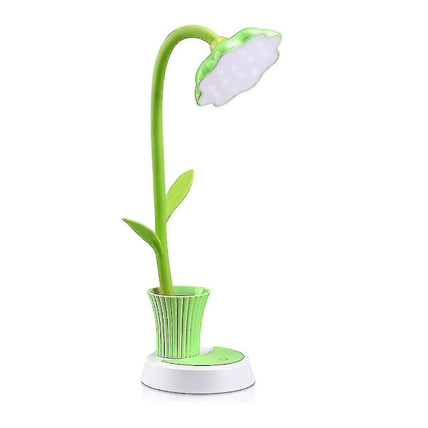 Skrivebordslampe for barn - Sunflower Led Ladebordlampe Støtte Øyebeskyttelse Lite skrivebord Foldinggreen