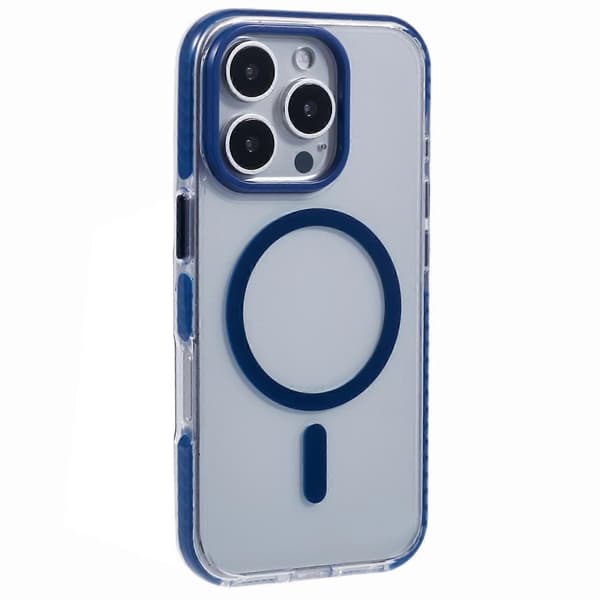 【BQ】Kompatibel med iPhone 16 Pro Max Transparent Deksel Kompatibel med MagSafe TPU+PC Bakside - Perfekt Style E