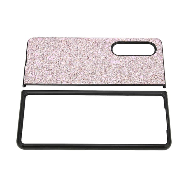Beskyttende mobildeksel med glitter for Galaxy Z Fold 3, rosa