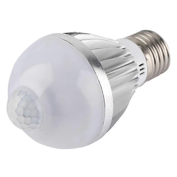 E27 5W LED-lampa med rörelsesensor för korridor, hotell, hem, hall (varmvit)