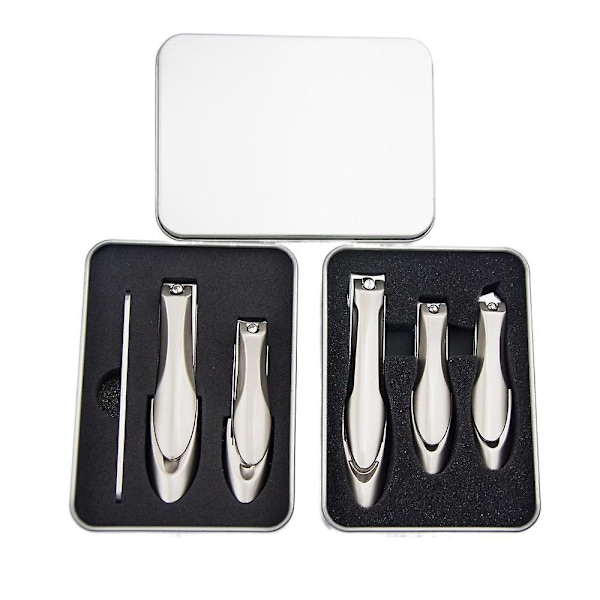 Anti-stänk Mantis Nagelklippare Set Champagne Nagelklippare Manikyr Stor hushålls Nagelklippare i rostfritt stål Presentförpackning Dead skin fork three-piece set