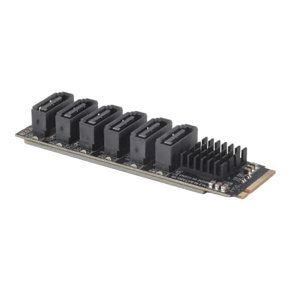 【BQ】M.2 NVME PCI-E PCIE X4 X8 X16 till 6-portars 3.0 SATA-adapterkort Riser ASM1166 Chassi Server PC Compu
