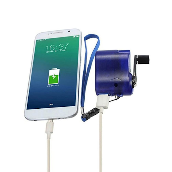 Miniladdare Handvev USB Mobiltelefon Utomhus Nödcamping Vandring Edc Reseladdare Campingutrustning Överlevnadsverktyg Blue