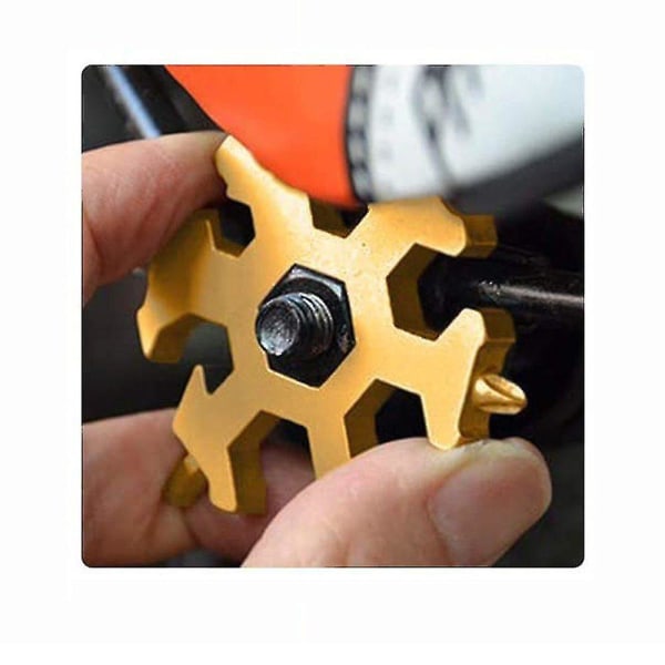 Typ 3 Snowflake Multi -verktyg 18-i-1 Philips skruvmejselsats, ett multi med ett säkerhetslås (guld*2)