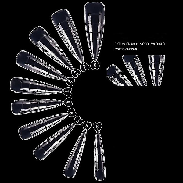 100 stk Poly Nail Gel Hurtig byggeform tips Negle Dual Forms Finger Extension Nail Art Uv Builder Let Find Negle Tools