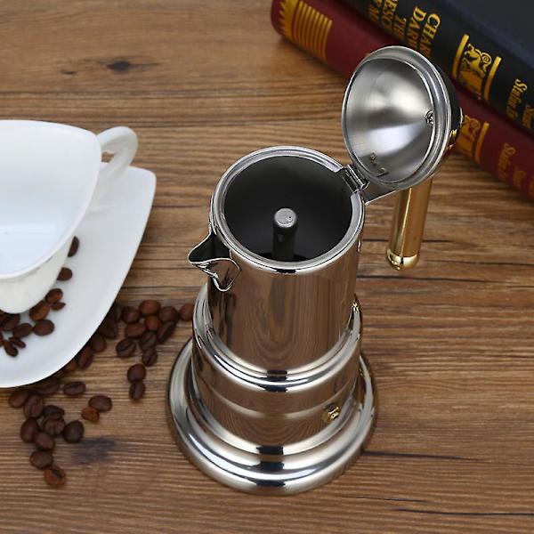 Thickened Italian Espresso Maker Stainless Steel Mocha Coffee Maker Pot For Stovetop Or Induction Home Use
