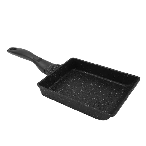 Tykkere stekepanne i aluminiumslegering med non-stick, rektangulær form, for steking av biff, eggerull