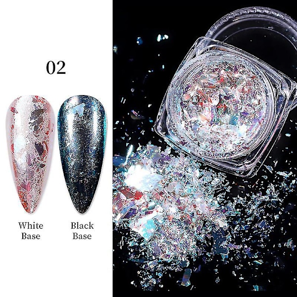 Manicure Ice Platinum Powder Irregular Fairy Aurora Ice Platinum Powder Goblin Pupil Boxed Nail Sequins shape -2