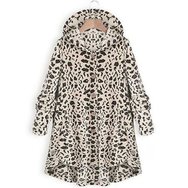 Damjacka Modeknapp Fluffig Ull Huvjacka Lös Vintervärme Plus Size Light brown 2XL