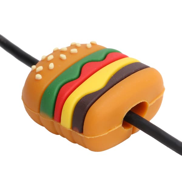 Tecknad Mobiltelefon Datakabel Skydd Trådskydd USB-Kabel Bites Saver Protector Gul