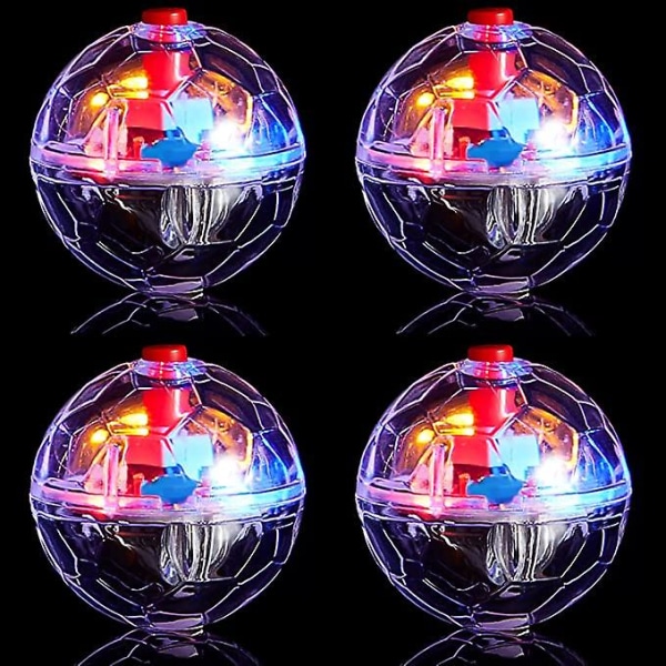 Shxx 4 stycken Spökjakt Cat Ball Motion Light Up Kissapallot Led Motion Activated Cat Ball Motion Light Up Cat Hund Interaktiiviset lelut Lemmikkien hehkuva mini