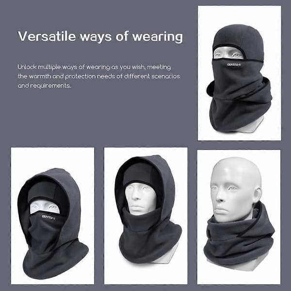 【BQ】Vinterbalaklava i ull är varm och ger fullt skydd - Mörkgrå Dark Grey