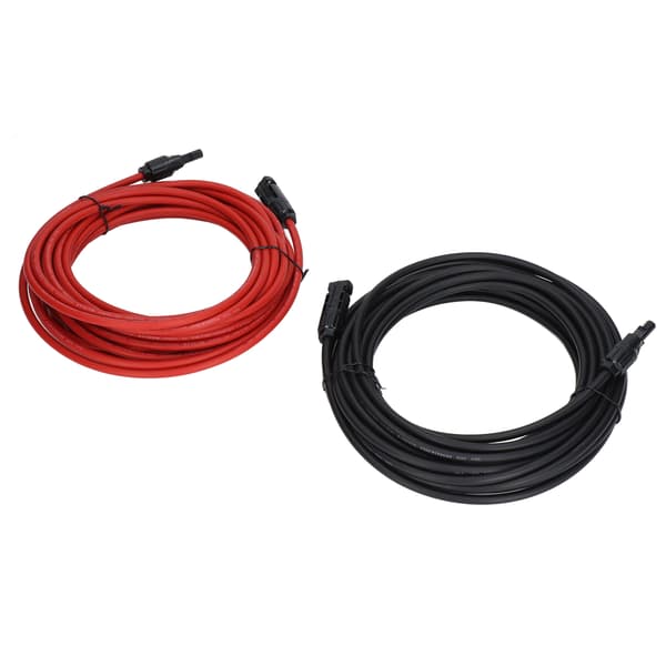 2 stk. 10AWG solpanel forlængerkabel 1000V DC rød sort 10m 32,8ft