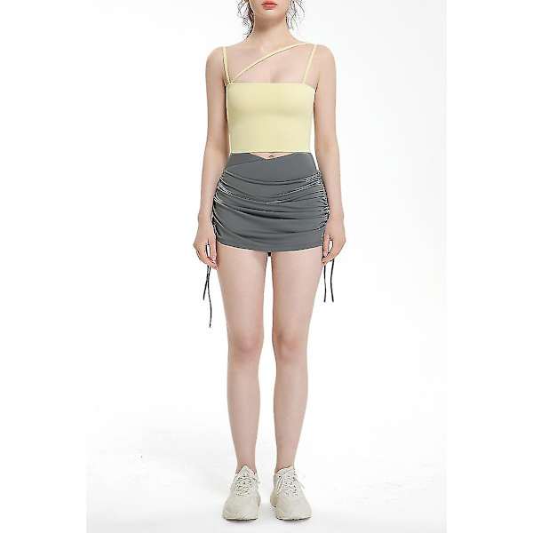 Dam Yoga Linne Sport BH Tunn axelrem Sling Top Fitness BH Yellow M
