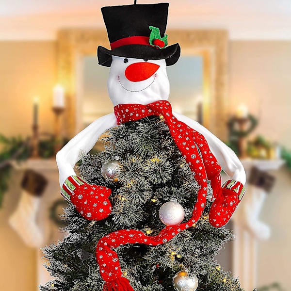 Snowman Christmas Tree Topper - Snodig feriedekorasjon og pynt til hjemmet, O