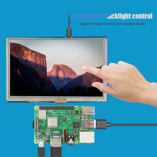 Touch Screen 5 tommer HDMI LCD HD-skærm til Raspberry PI3 PI2/B-skærm