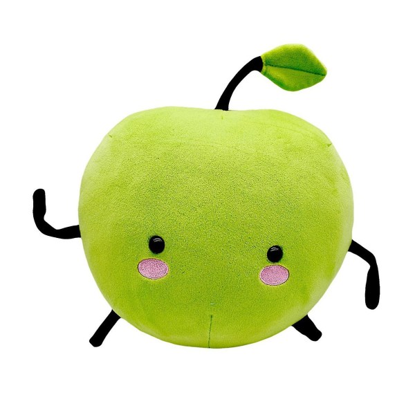 Kreativ tecknad plyschleksak Grönt äpple form fyllda dockor Barngåvor Heminredning