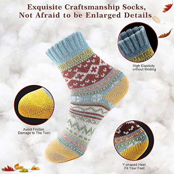 Wool Socks Thick Warm Soft Winter Knit Cozysuitable For Going Out In Winter-style 4