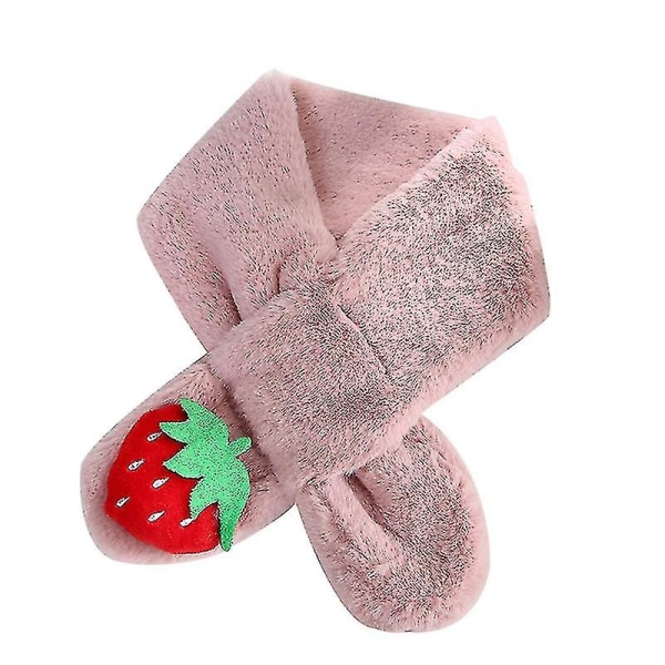 Søde jordbær børn Kid dreng pige Plys varm vinter hals krave varmere tørklæde Qinhai Dark Pink
