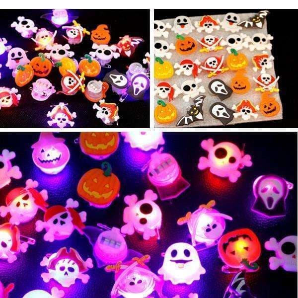 LED-lysende Halloween-brosje med nål, tilfeldig variant, 10-pakning MultiColor MultiColor 10-pack
