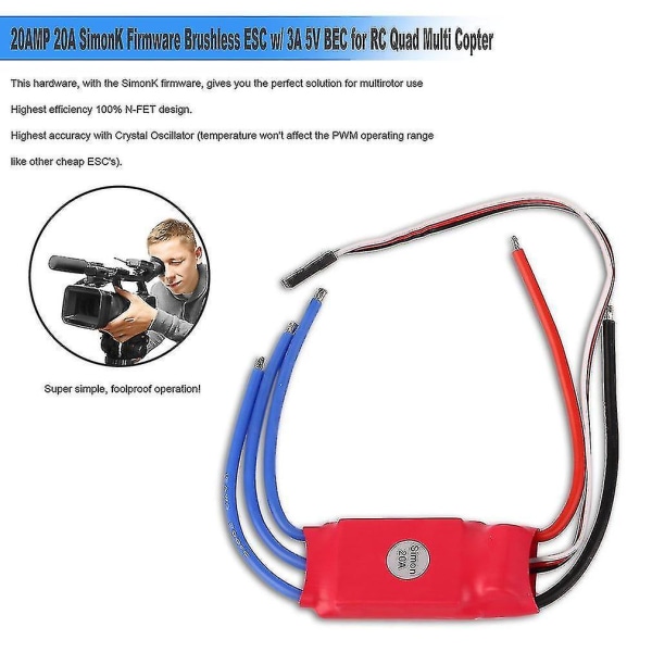 20amp 20a Simonk Firmware Borstlös Esc Med 3a 5v Bec För Rc Quad Multi Copter