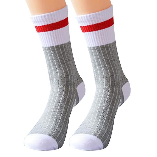 Unisex Funny Crew Xmas Letter Printed Novelty Casual Sports Socks White And Grey