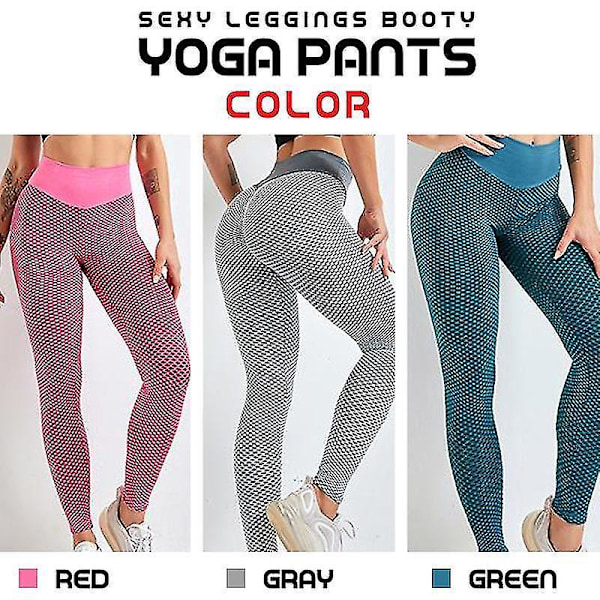 Sexy Leggings Booty Yoga Bukser Pustende Mesh Design Høy midje Bredt beltebånd