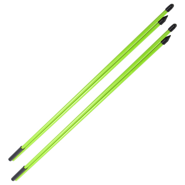 Foldbare Golf Alignment Sticks i Glasfiber, 2 Sektioner, Grønne Retningsindikatorstænger