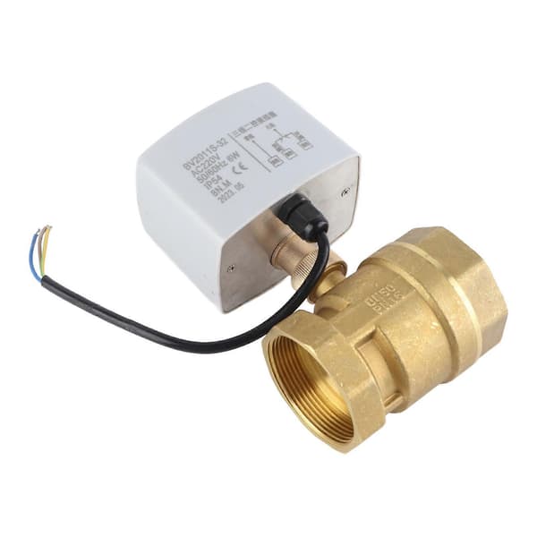 【BQ】AC220V DN50 2\" Tommer 2-veis 3-leder Messing Elektrisk Motorisert Kuleventil