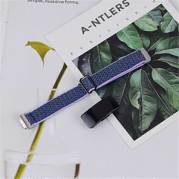 【BQ】Compatible Wave Pattern Woven Nylon Strap for Fitbit Inspire 3 - Replacement Band Indigo