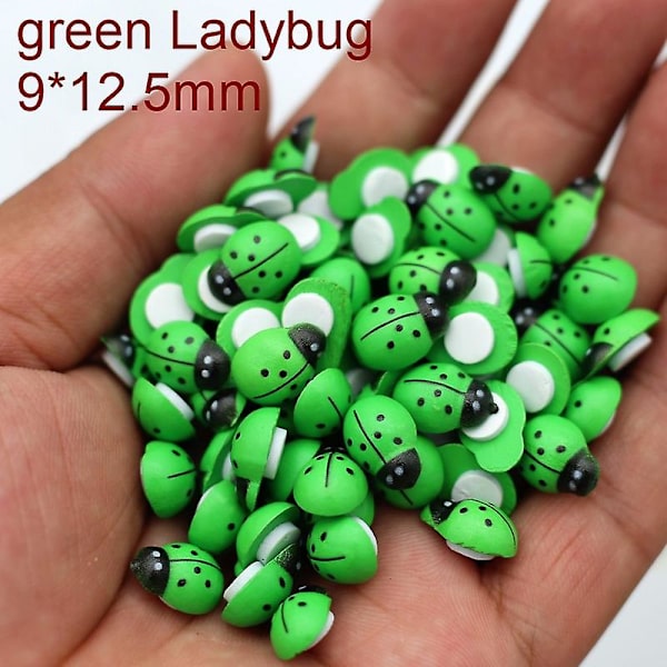 100 kpl Mini Wood Bee Leppäkerttu Värikäs Liimalla Koti Jääkaappi Seinäkoristeet Tee itsetehdyt lasten lahjajuhlatarvikkeet green ladybug